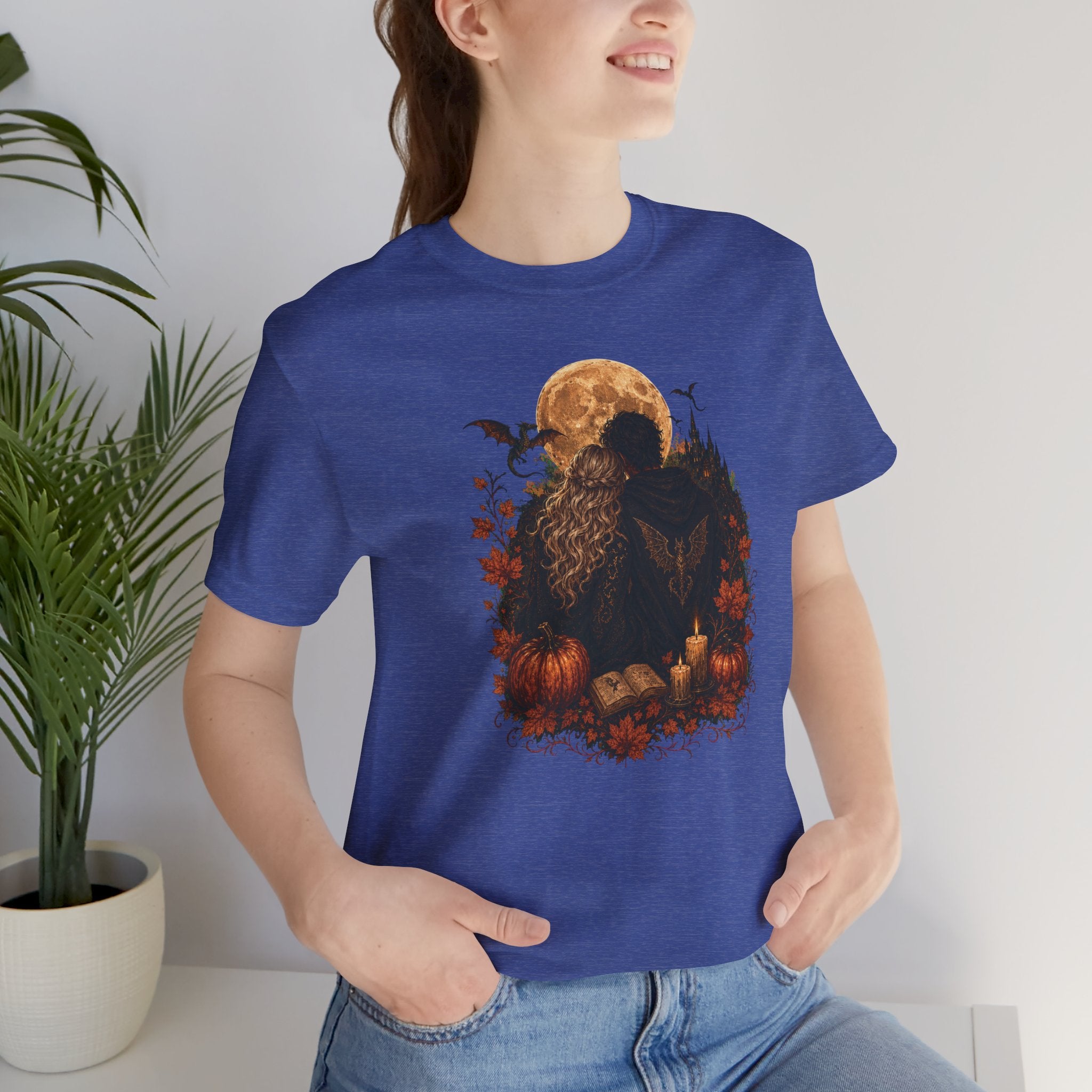 Full Moon & Pumpkins Tee — Autumn Gothic Romantasy Shirt
