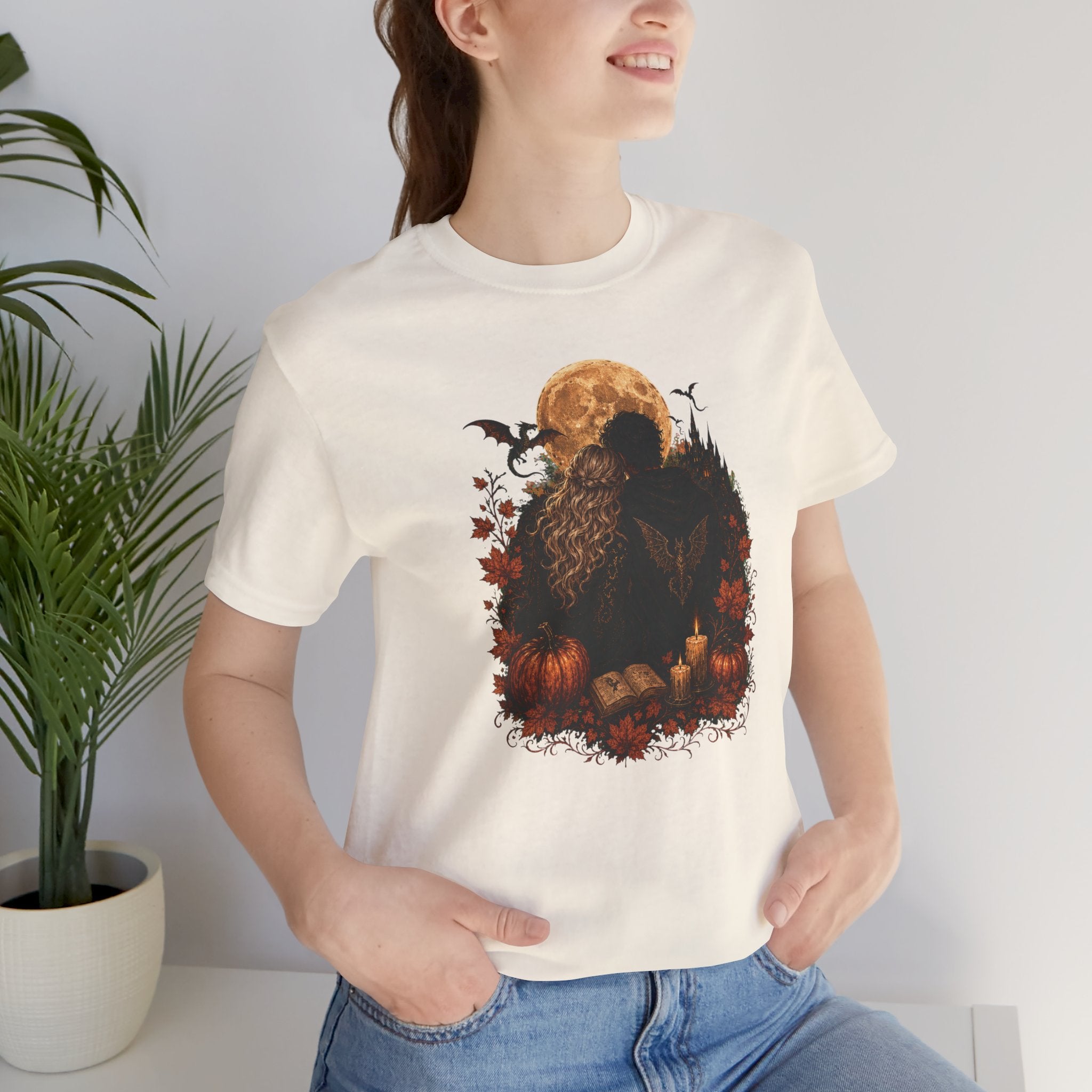 Full Moon & Pumpkins Tee — Autumn Gothic Romantasy Shirt