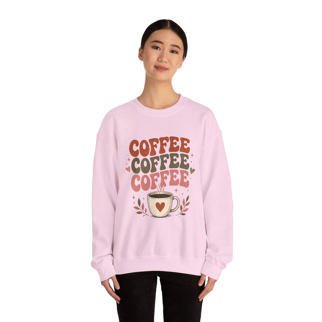 Coffee Coffee Coffee Crewneck Sweatshirt — Retro Coffee Lover Pullover