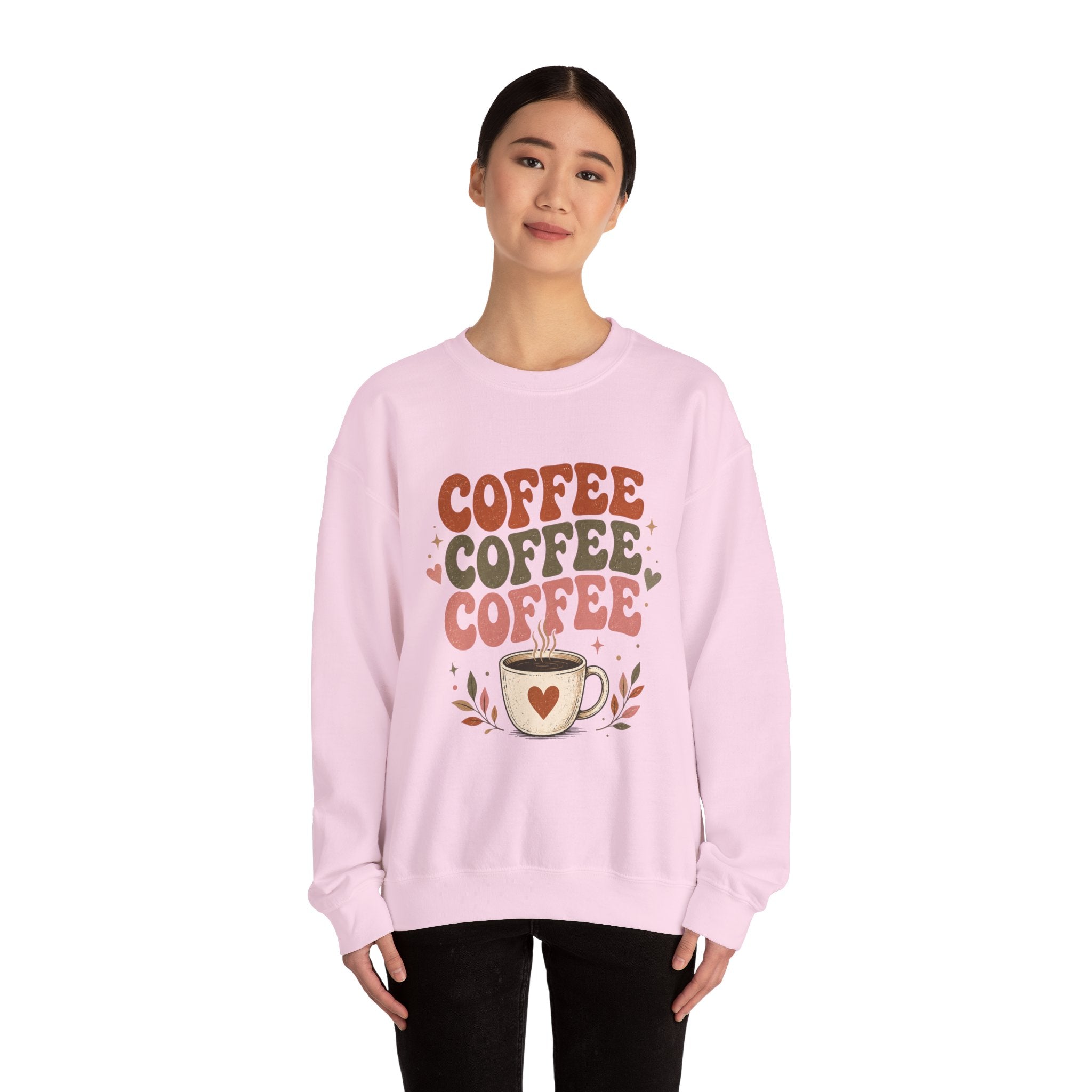 Coffee Coffee Coffee Crewneck Sweatshirt — Retro Coffee Lover Pullover