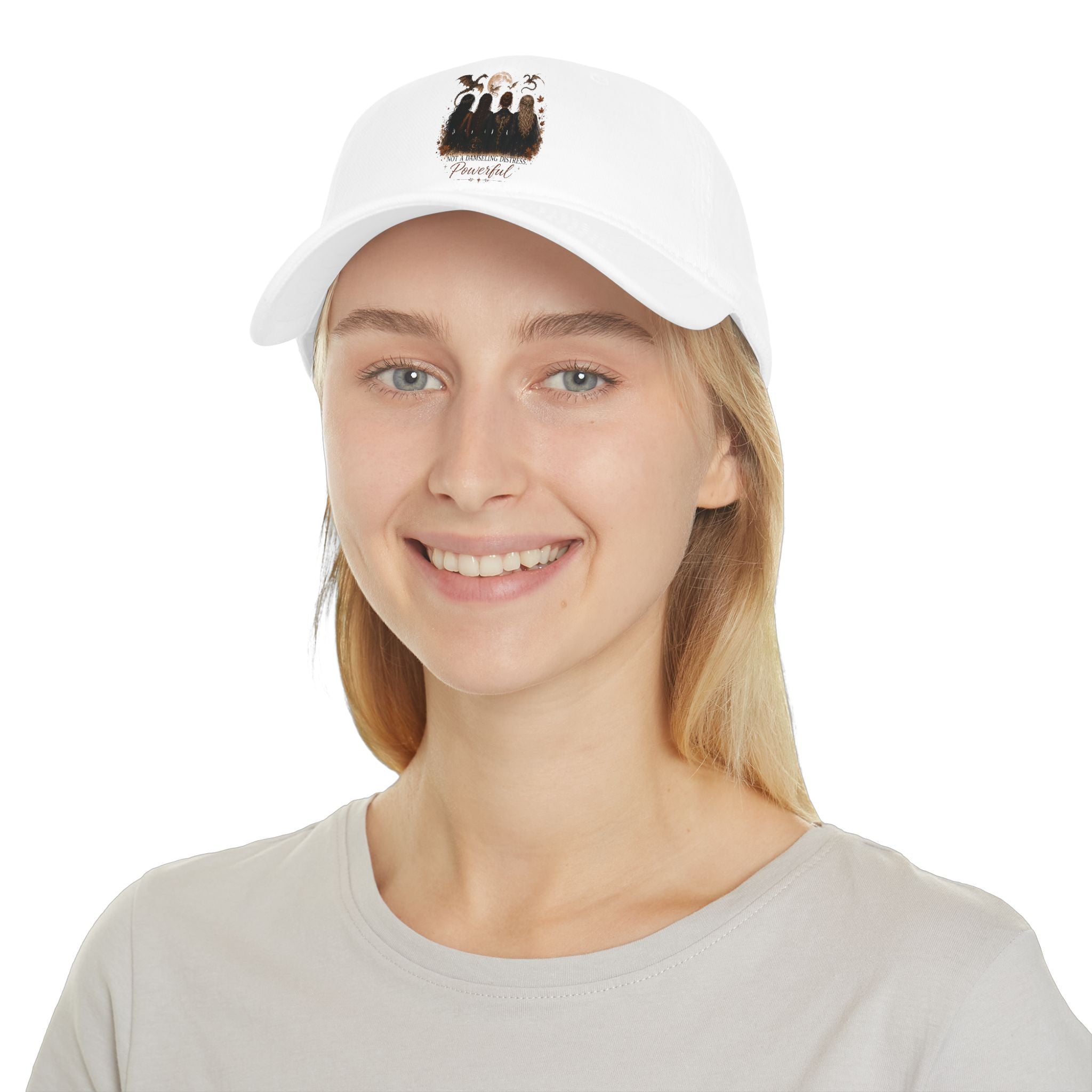 Not the damsel hat | Fantasy Reader Hat | Strong Female Character baseball Cap — Strong Woman Illustration