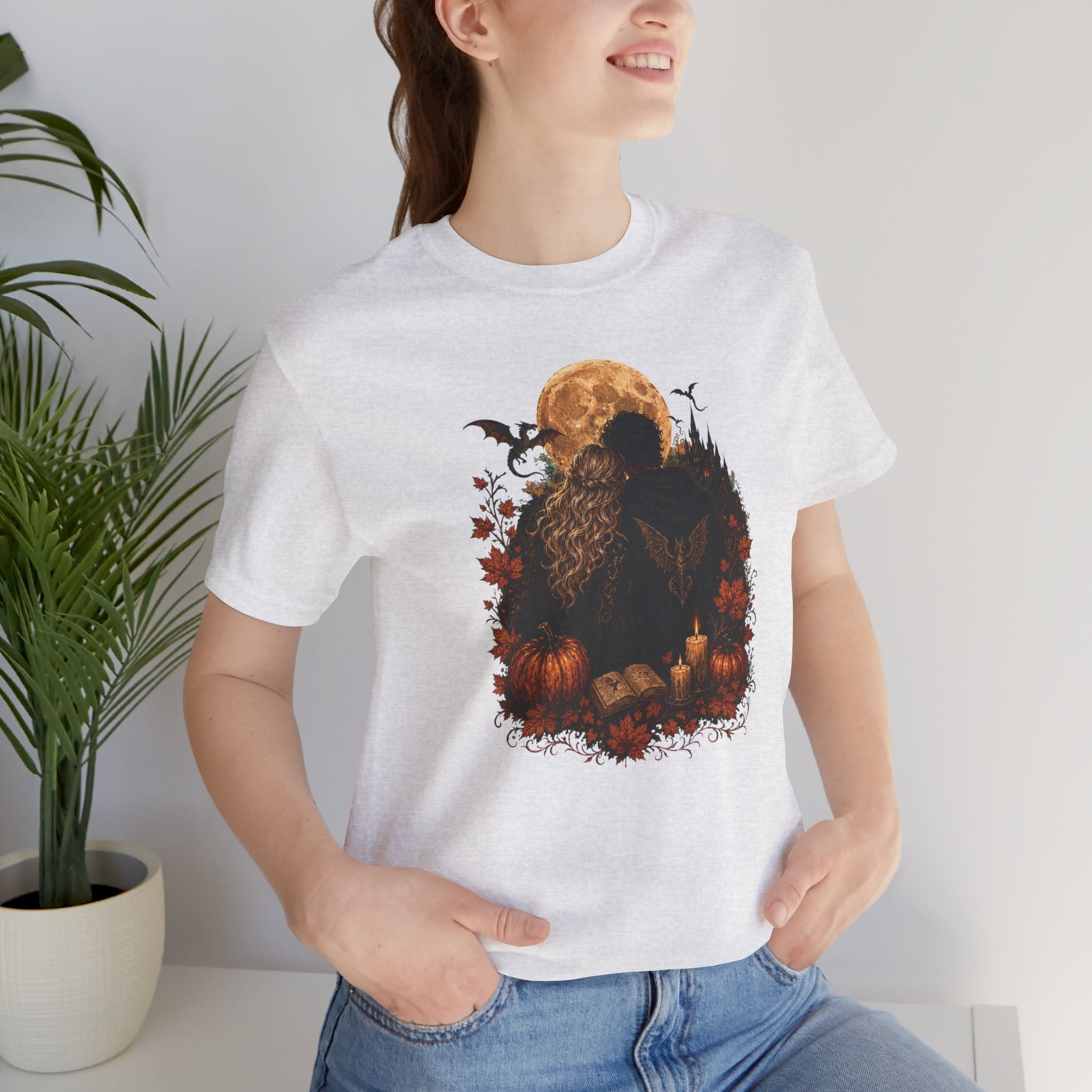 Full Moon & Pumpkins Tee — Autumn Gothic Romantasy Shirt