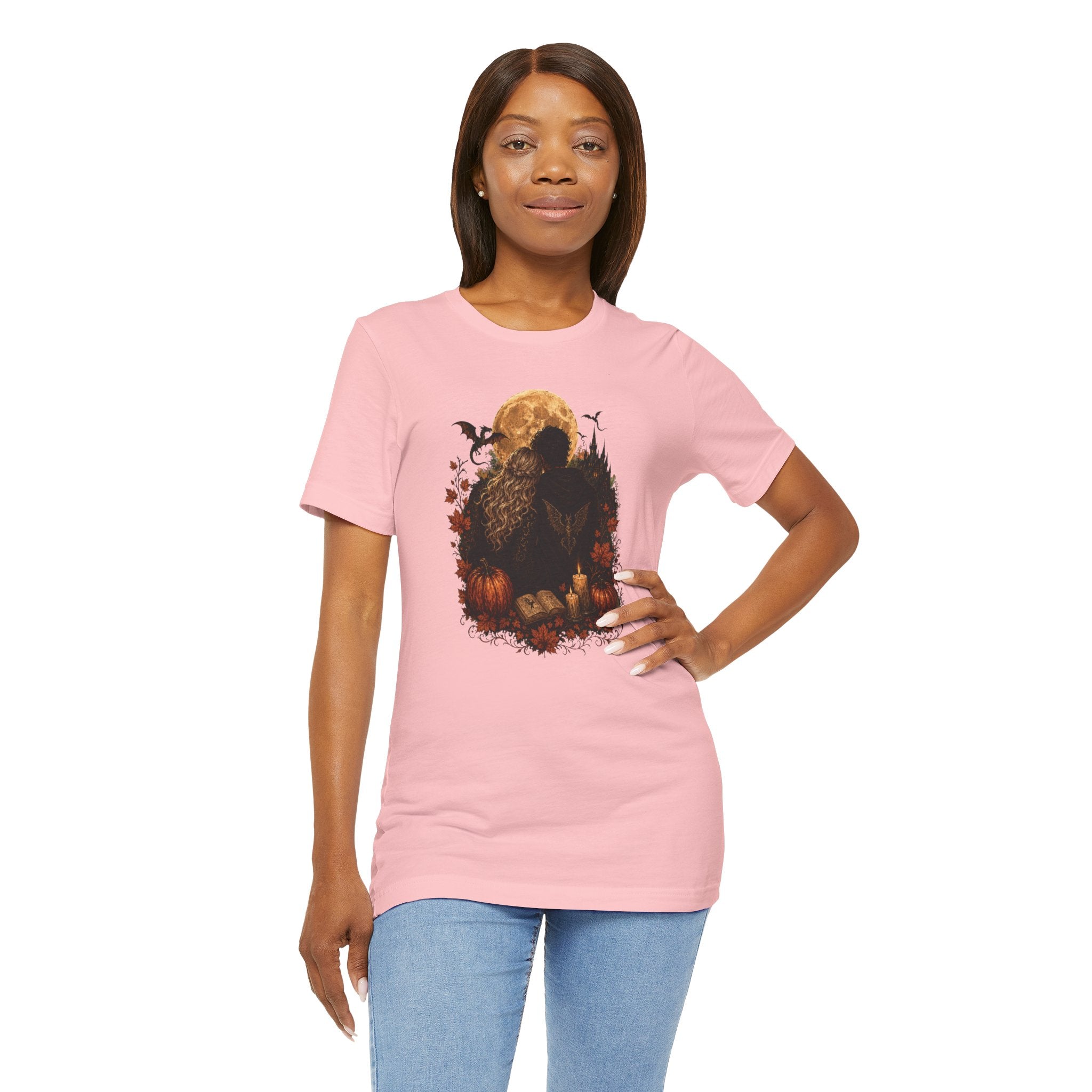 Full Moon & Pumpkins Tee — Autumn Gothic Romantasy Shirt
