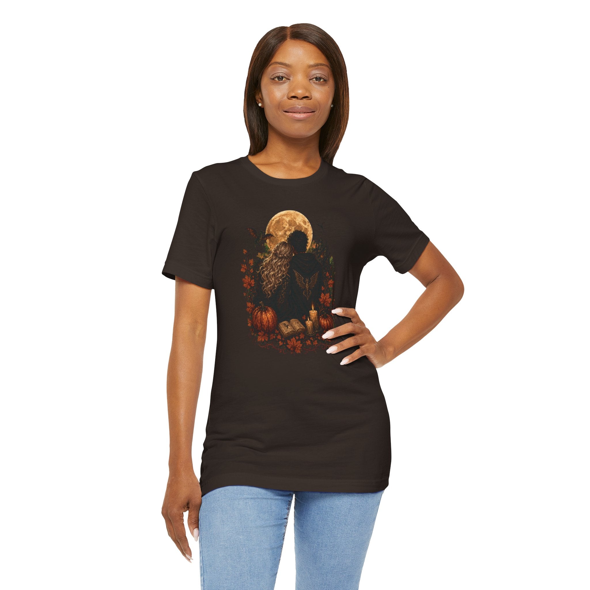 Full Moon & Pumpkins Tee — Autumn Gothic Romantasy Shirt