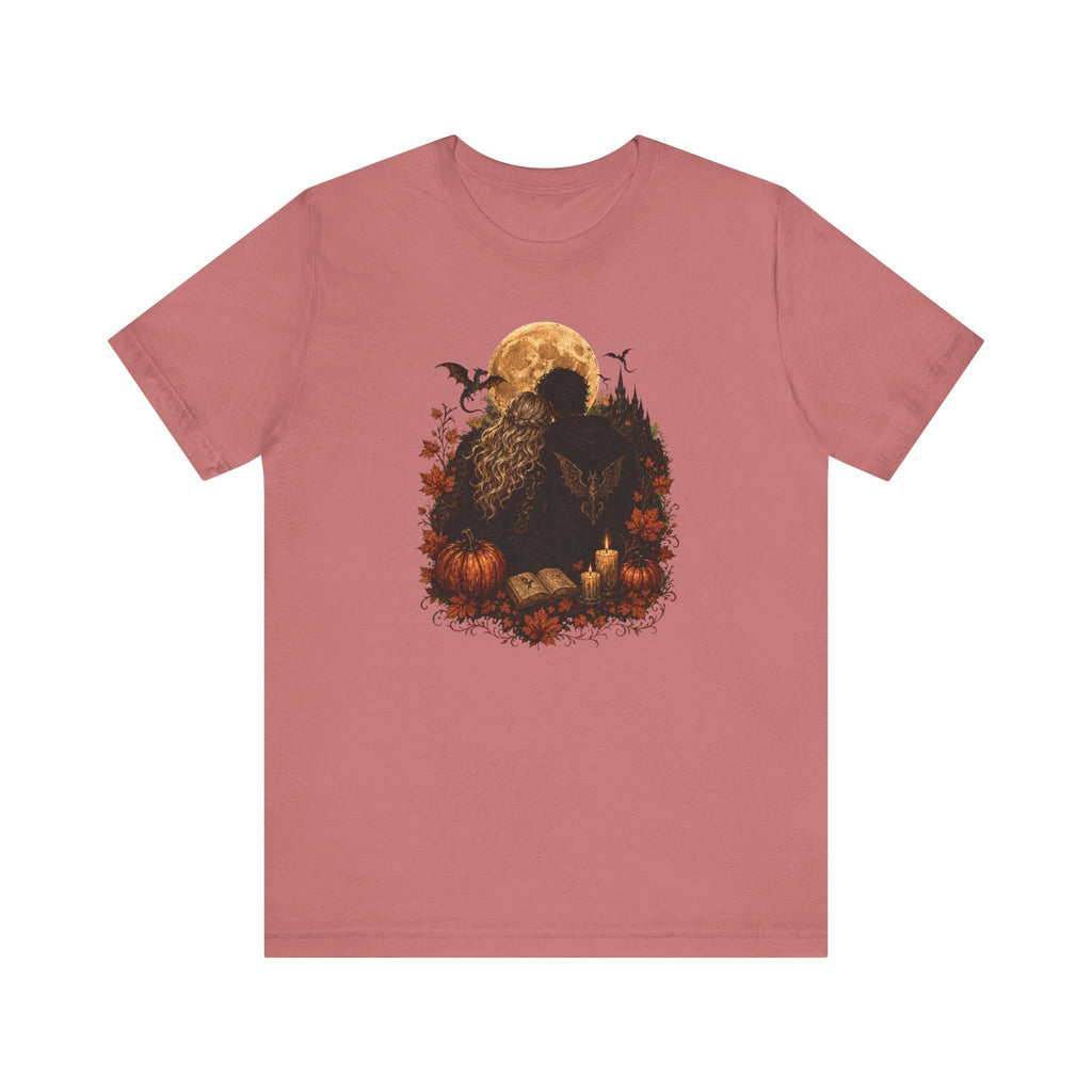 Full Moon & Pumpkins Tee — Autumn Gothic Romantasy Shirt