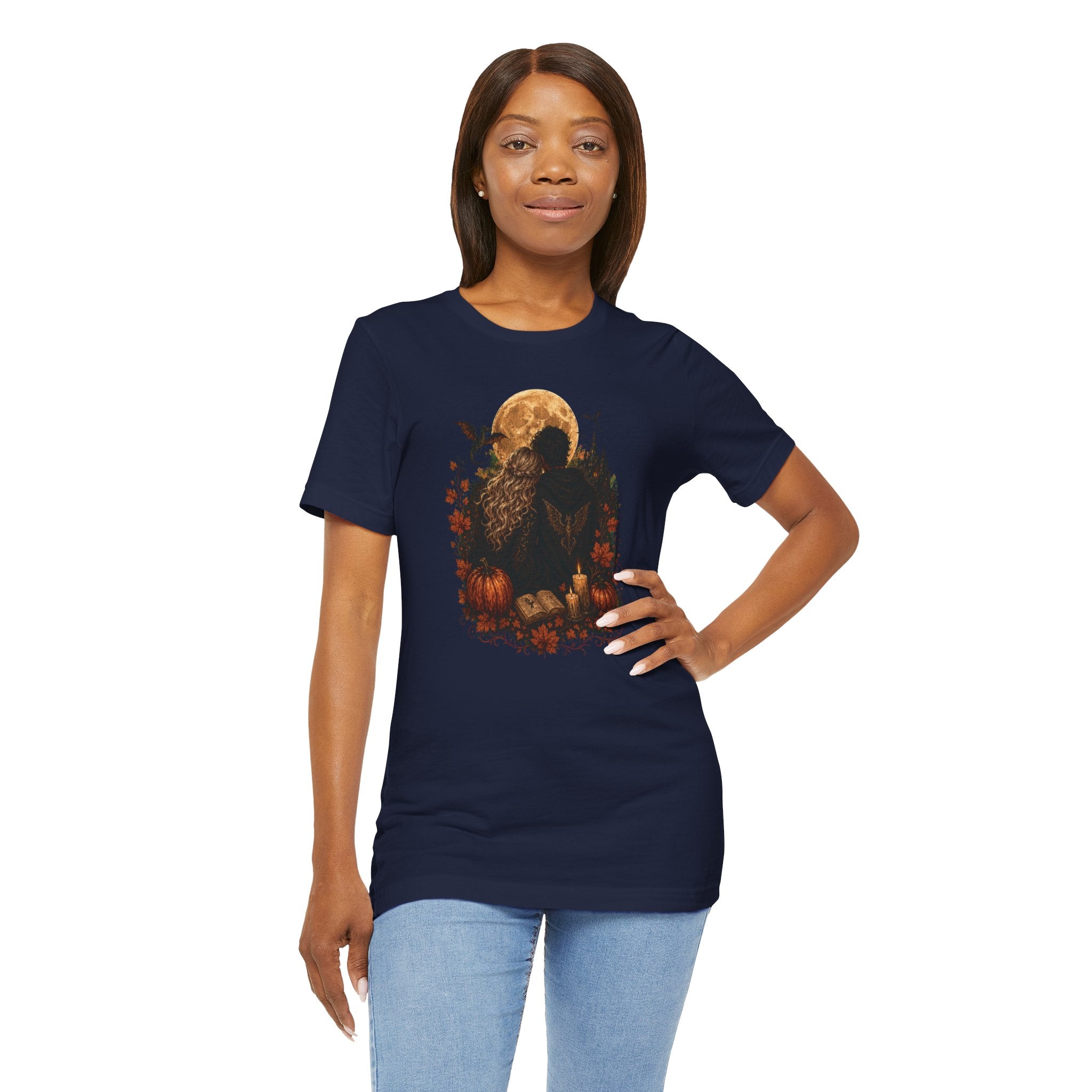 Full Moon & Pumpkins Tee — Autumn Gothic Romantasy Shirt