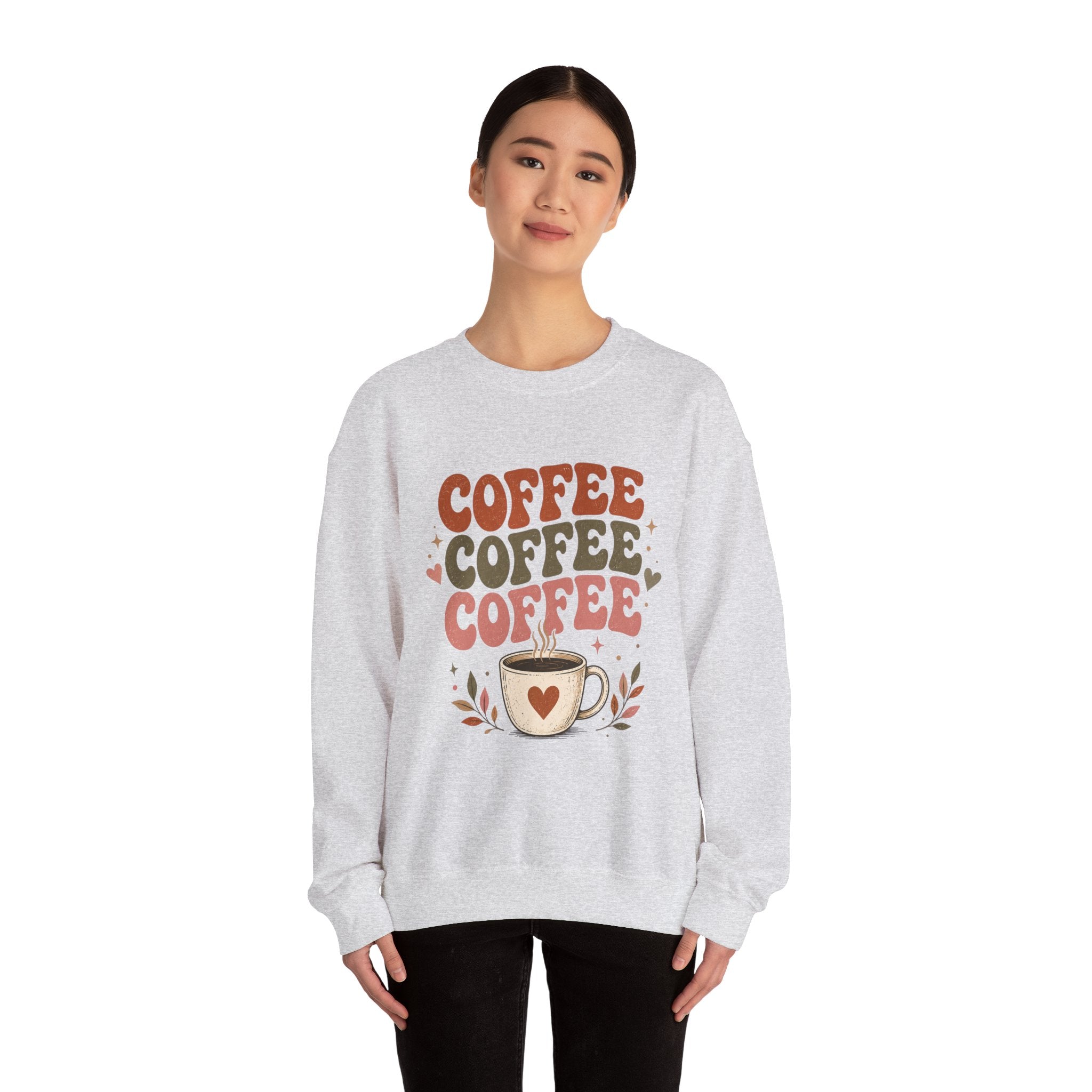 Coffee Coffee Coffee Crewneck Sweatshirt — Retro Coffee Lover Pullover