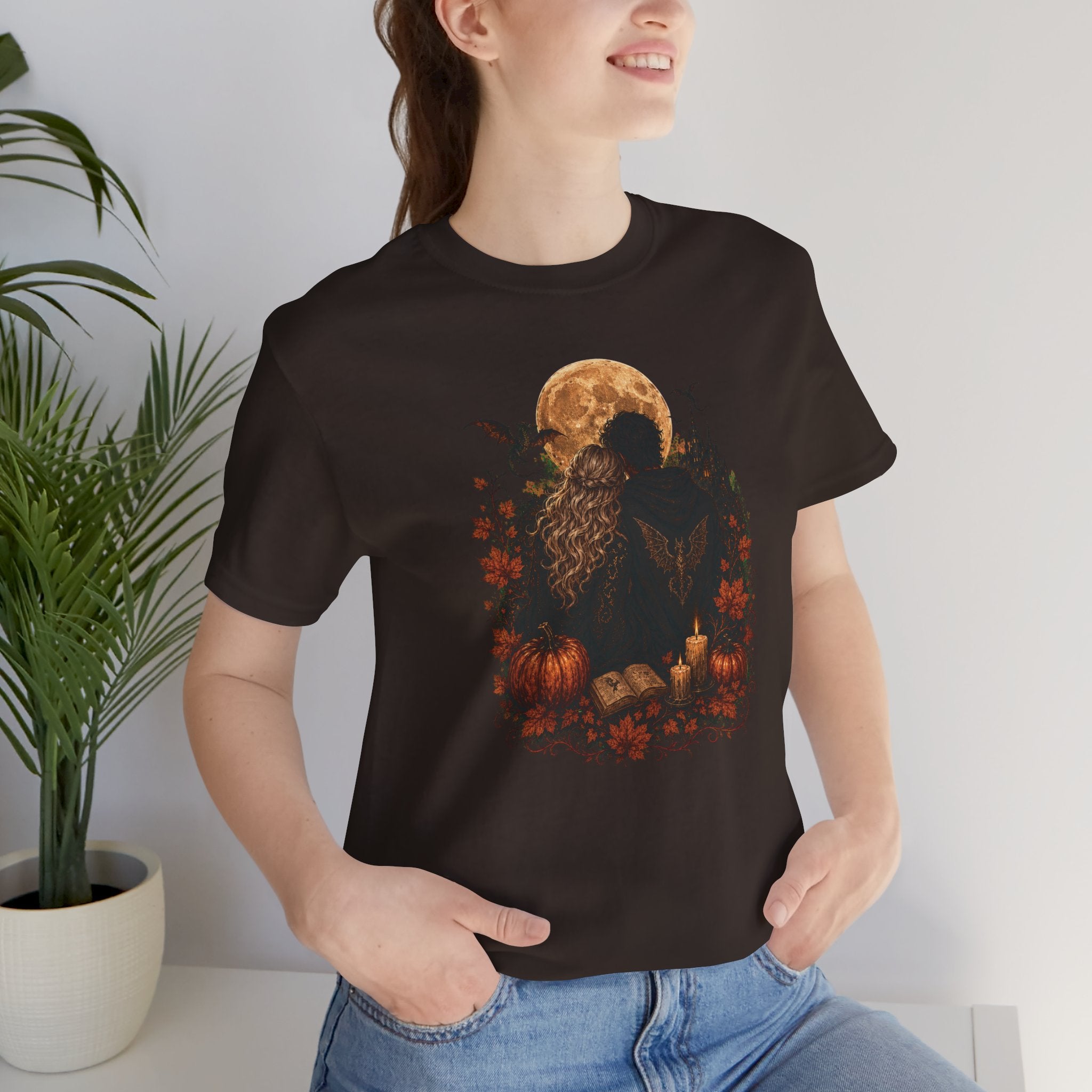 Full Moon & Pumpkins Tee — Autumn Gothic Romantasy Shirt