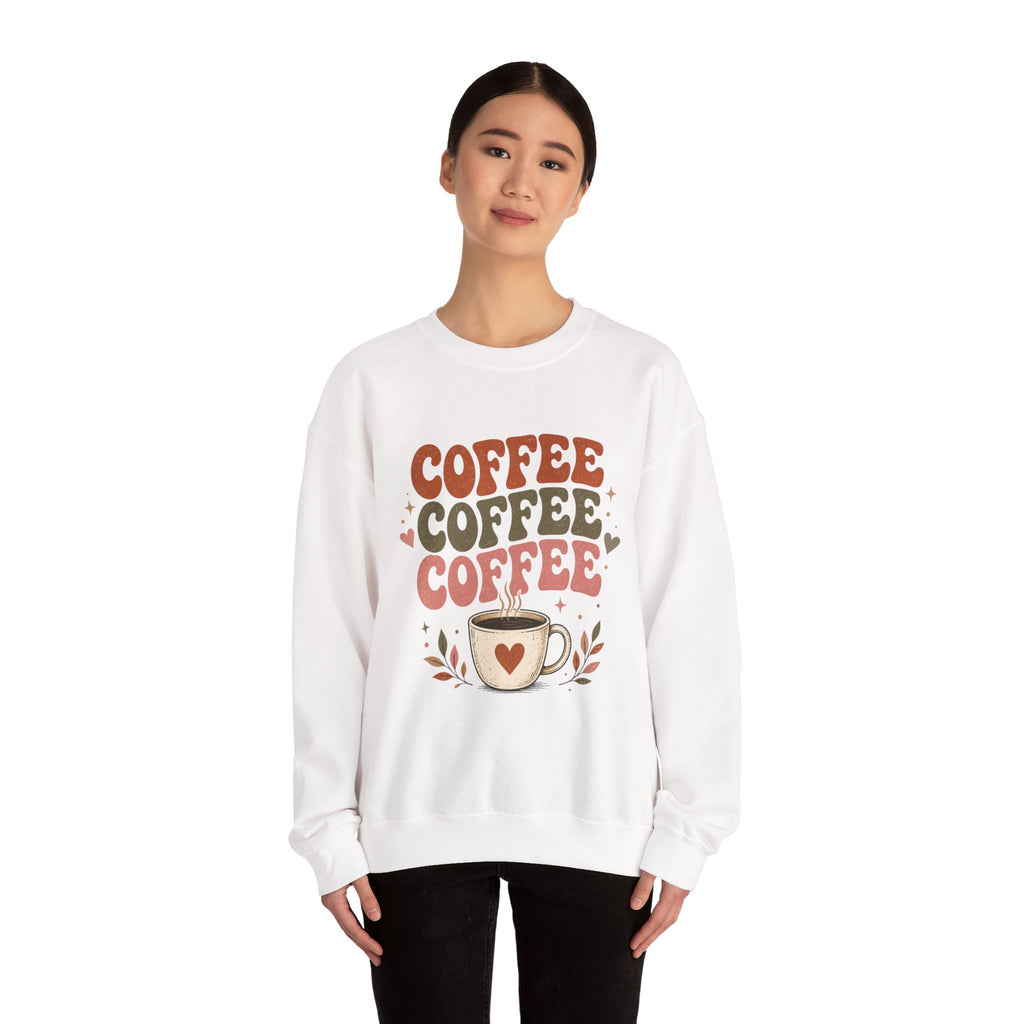 Coffee Coffee Coffee Crewneck Sweatshirt — Retro Coffee Lover Pullover