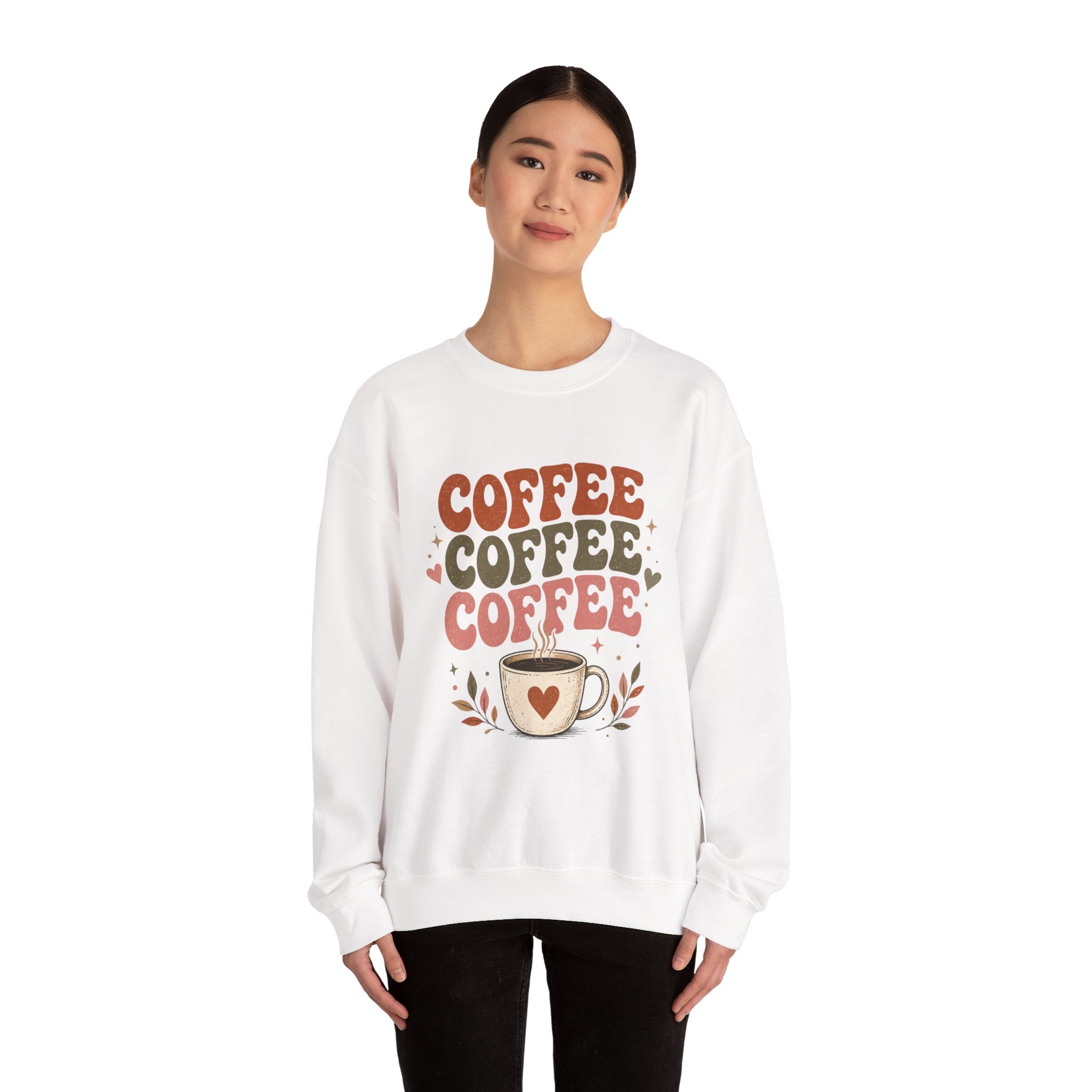 Coffee Coffee Coffee Crewneck Sweatshirt — Retro Coffee Lover Pullover