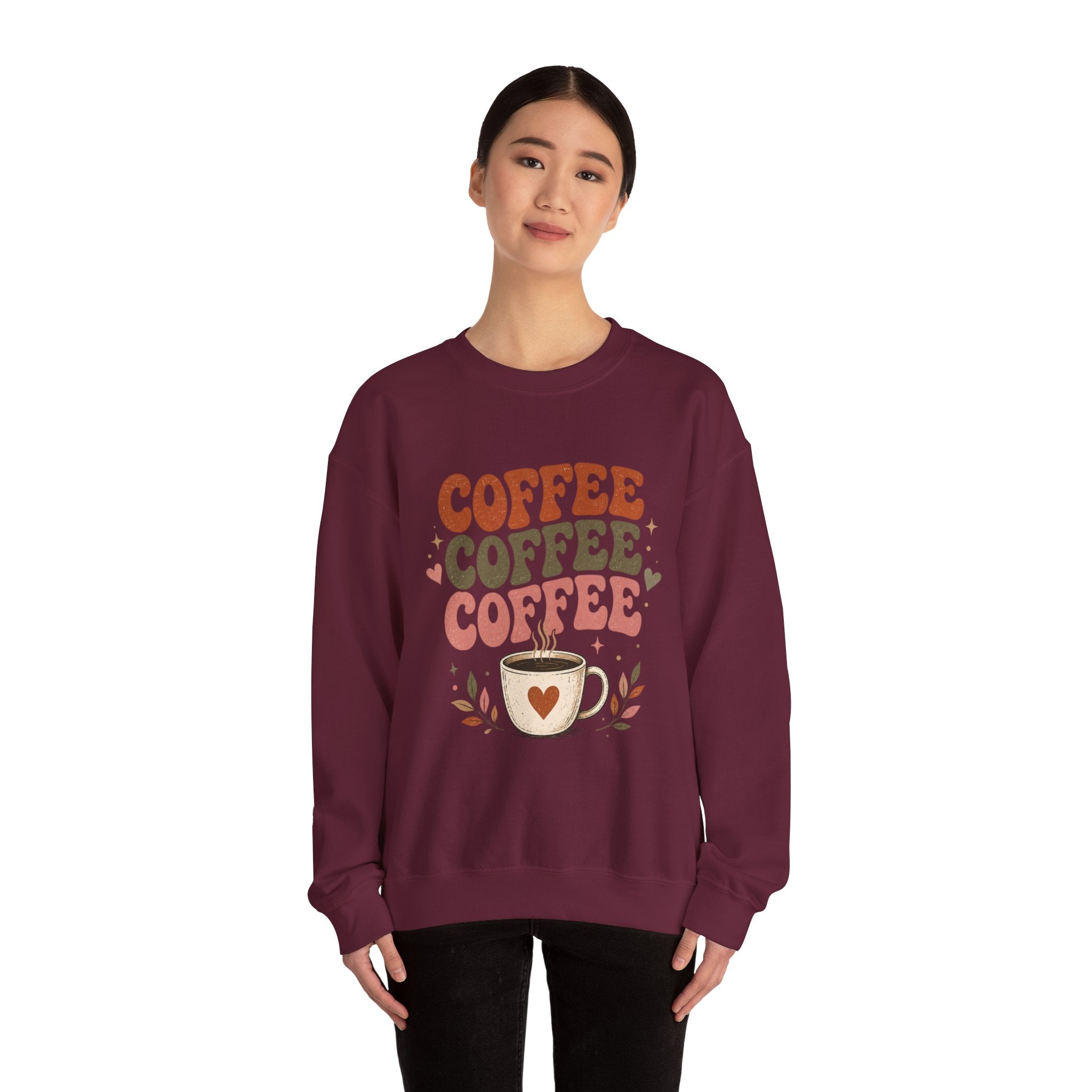 Coffee Coffee Coffee Crewneck Sweatshirt — Retro Coffee Lover Pullover
