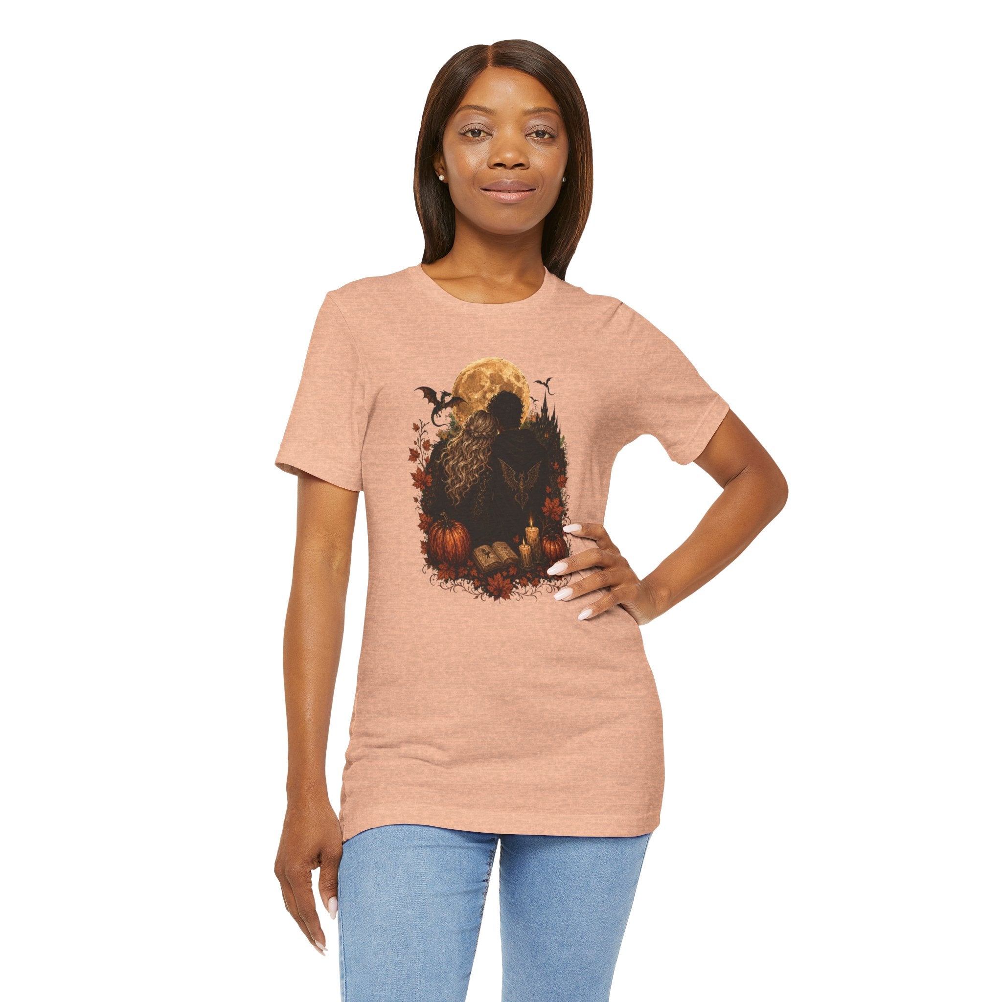 Full Moon & Pumpkins Tee — Autumn Gothic Romantasy Shirt