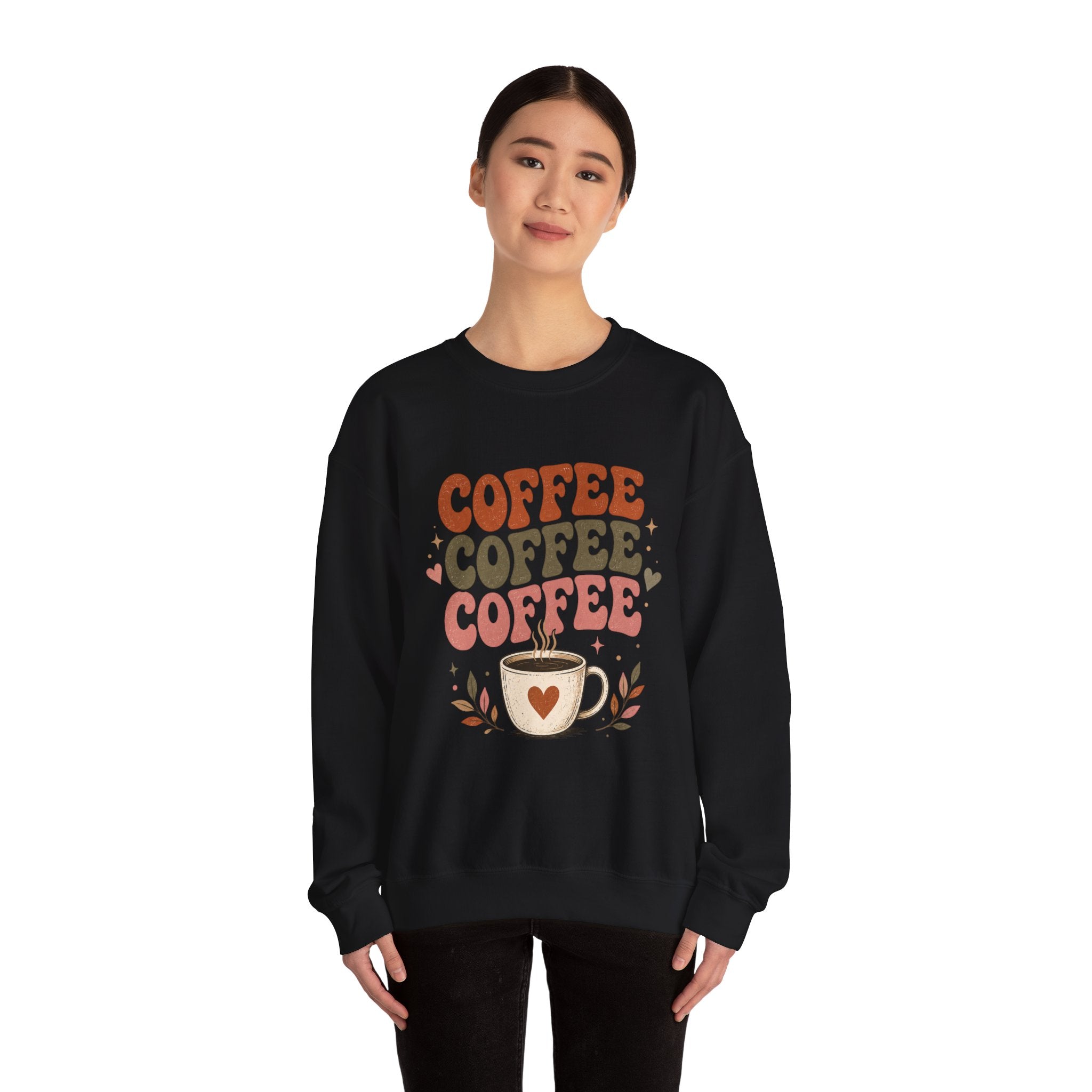 Coffee Coffee Coffee Crewneck Sweatshirt — Retro Coffee Lover Pullover