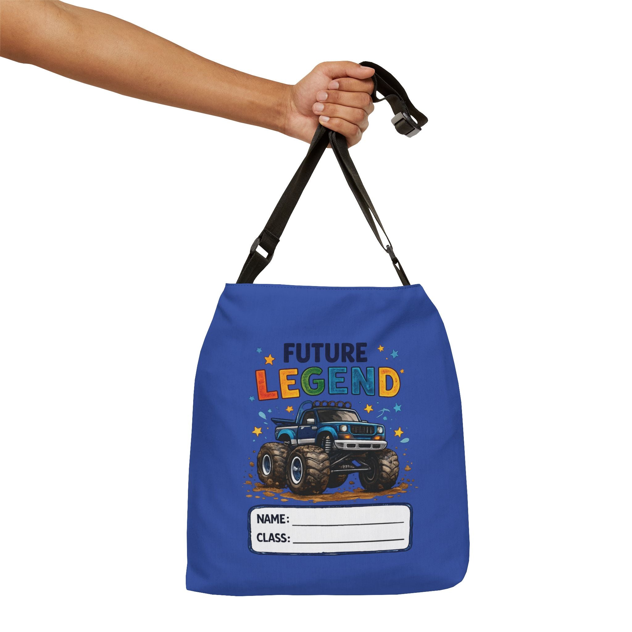 Kids Adjustable Tote Bag - "Future Legend" Monster Truck with Name & Class Label