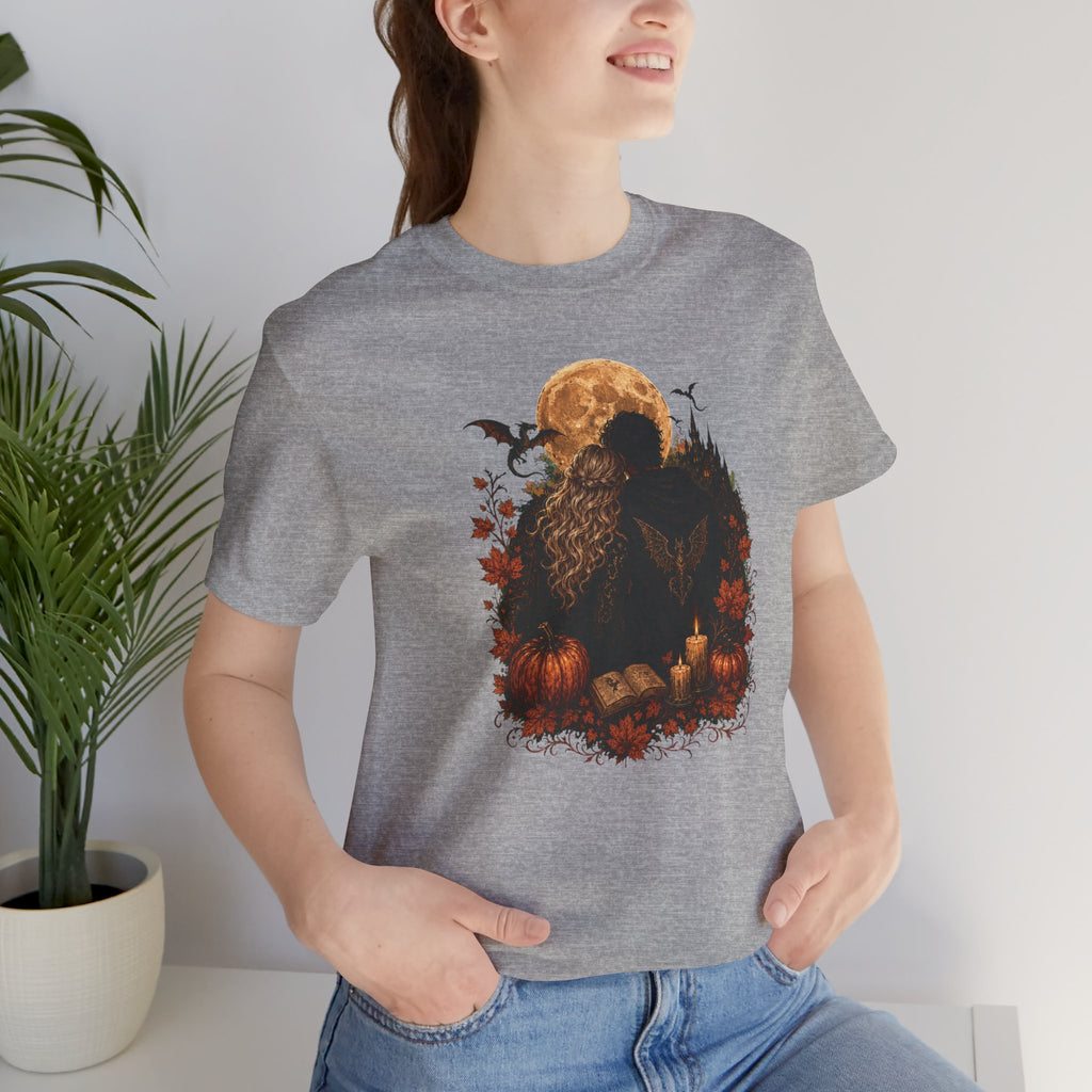 Full Moon & Pumpkins Tee — Autumn Gothic Romantasy Shirt