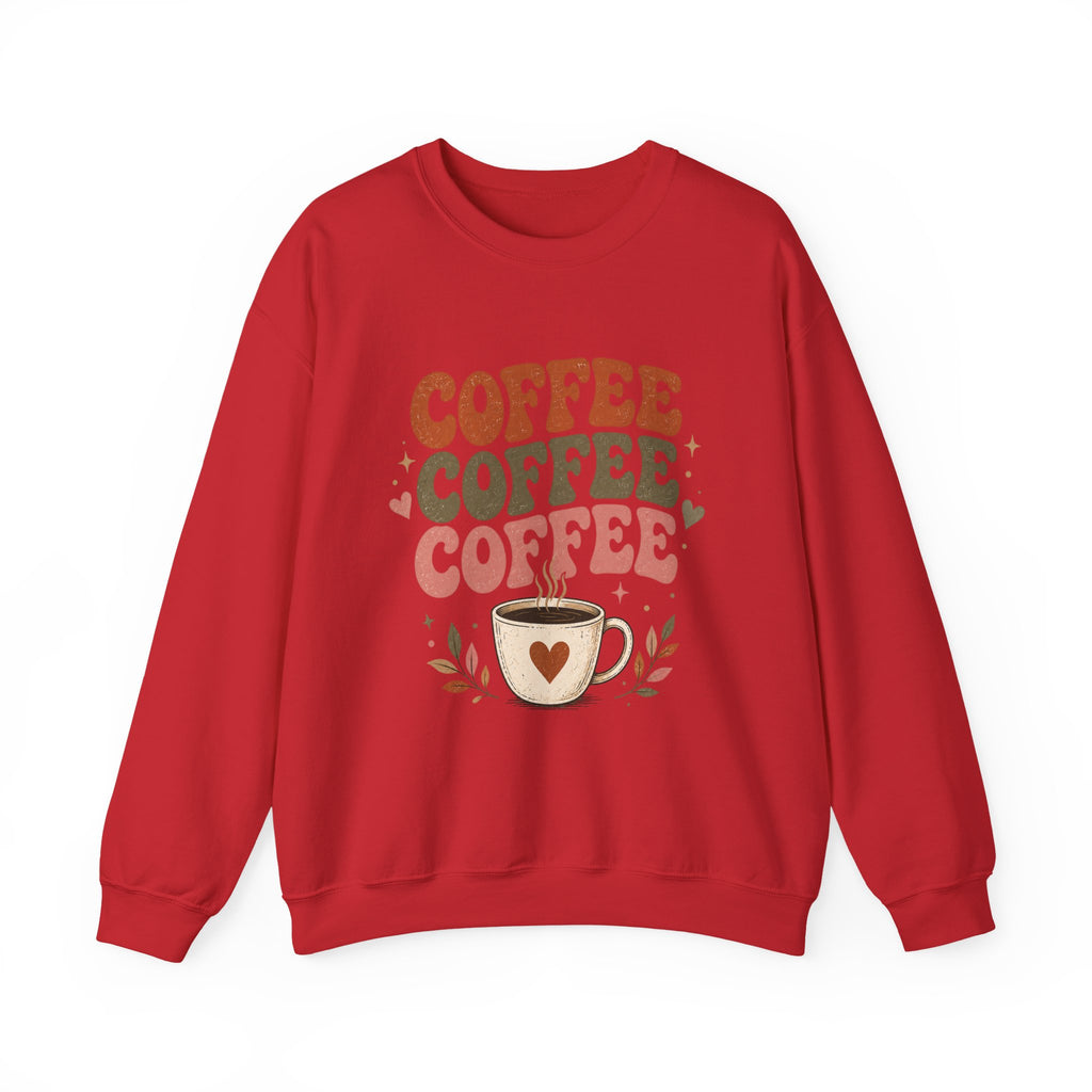 Coffee Coffee Coffee Crewneck Sweatshirt — Retro Coffee Lover Pullover