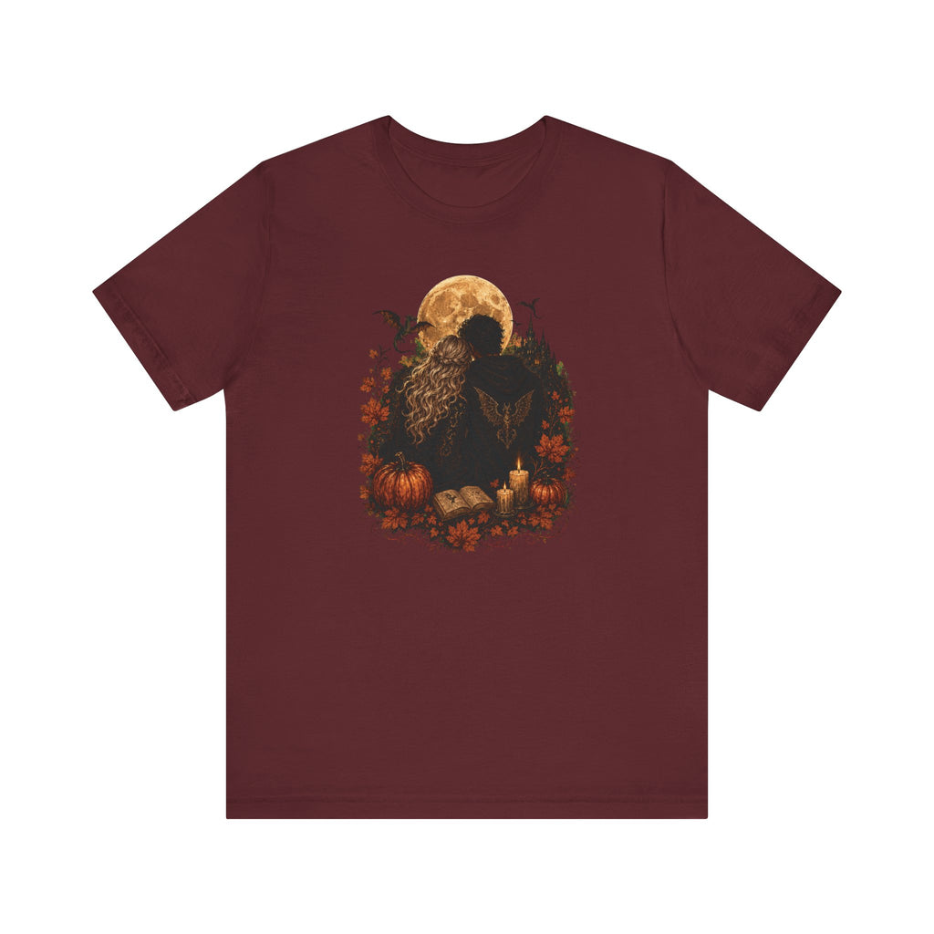 Full Moon & Pumpkins Tee — Autumn Gothic Romantasy Shirt