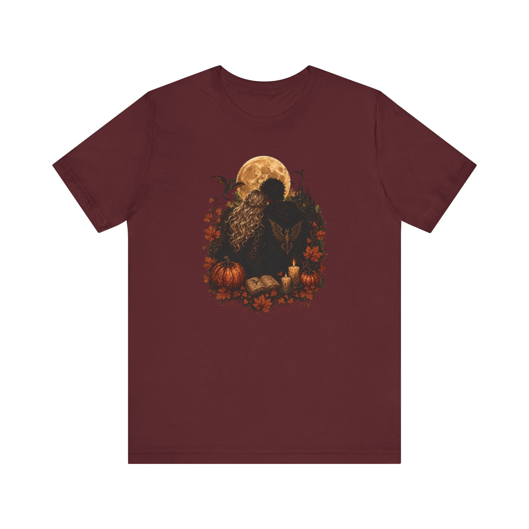Full Moon & Pumpkins Tee — Autumn Gothic Romantasy Shirt