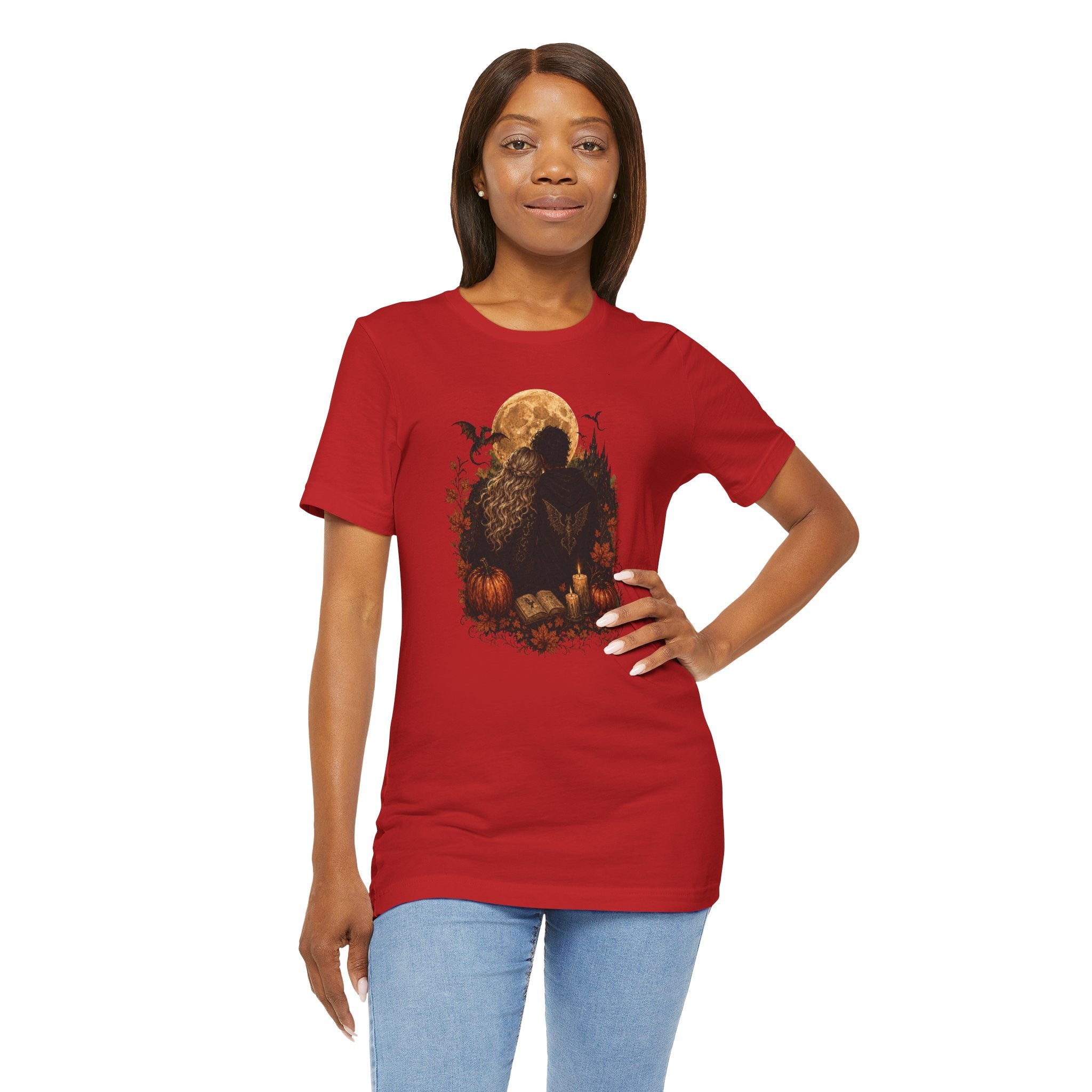 Full Moon & Pumpkins Tee — Autumn Gothic Romantasy Shirt