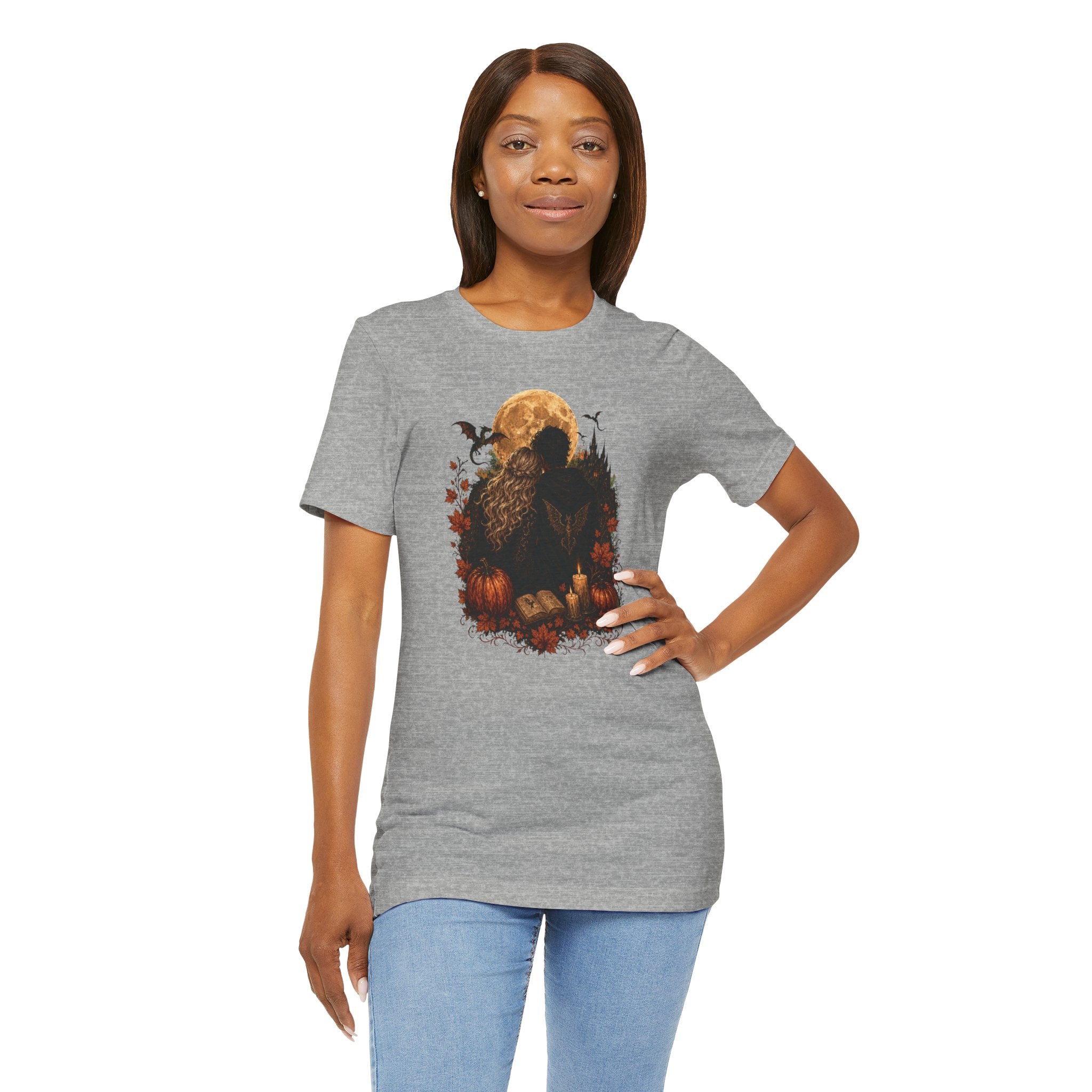 Full Moon & Pumpkins Tee — Autumn Gothic Romantasy Shirt