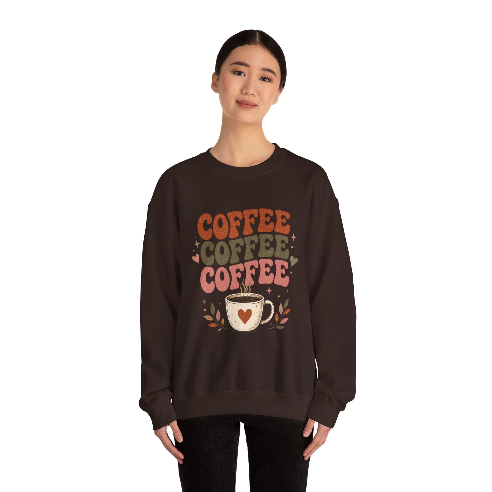 Coffee Coffee Coffee Crewneck Sweatshirt — Retro Coffee Lover Pullover