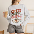 Coffee Coffee Coffee Crewneck Sweatshirt — Retro Coffee Lover Pullover