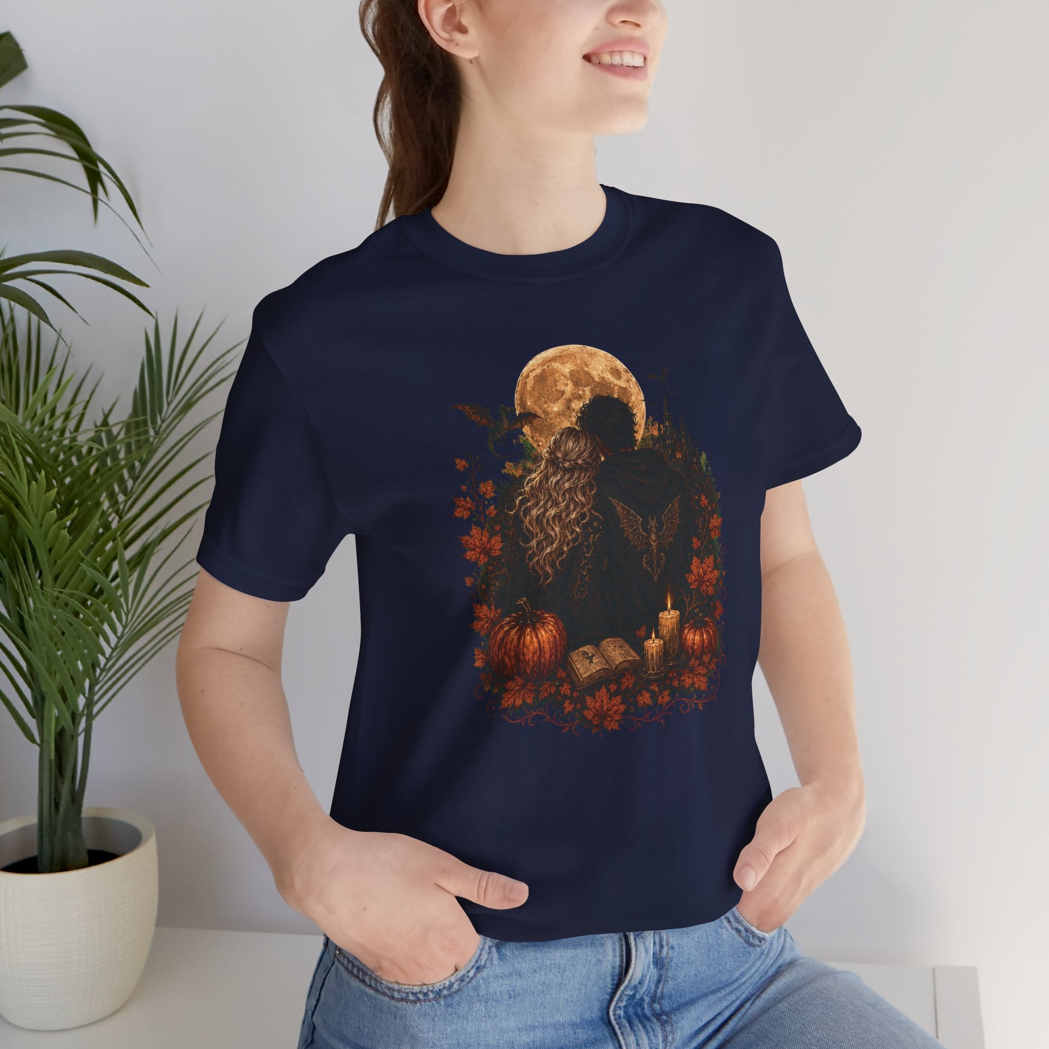 Full Moon & Pumpkins Tee — Autumn Gothic Romantasy Shirt