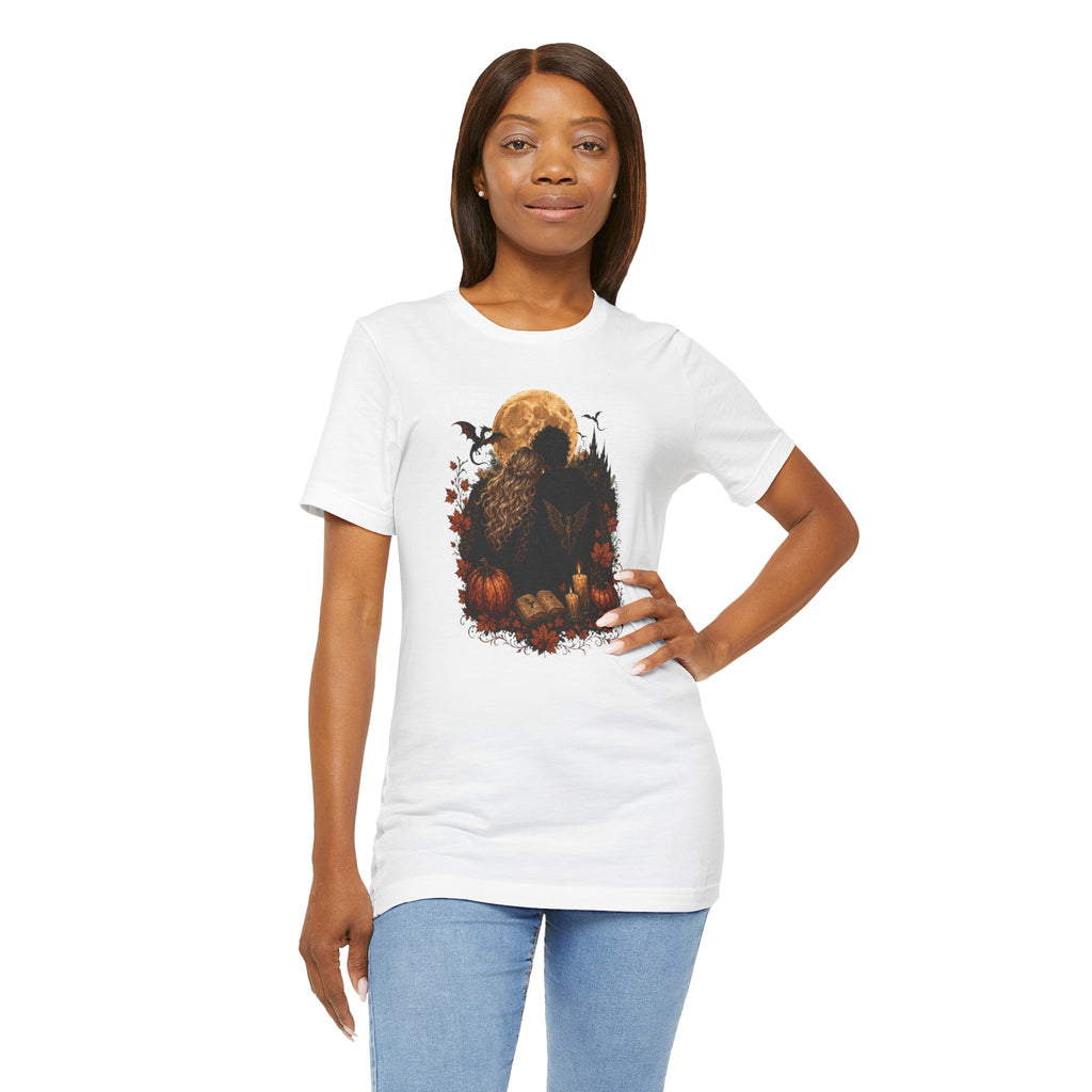 Full Moon & Pumpkins Tee — Autumn Gothic Romantasy Shirt