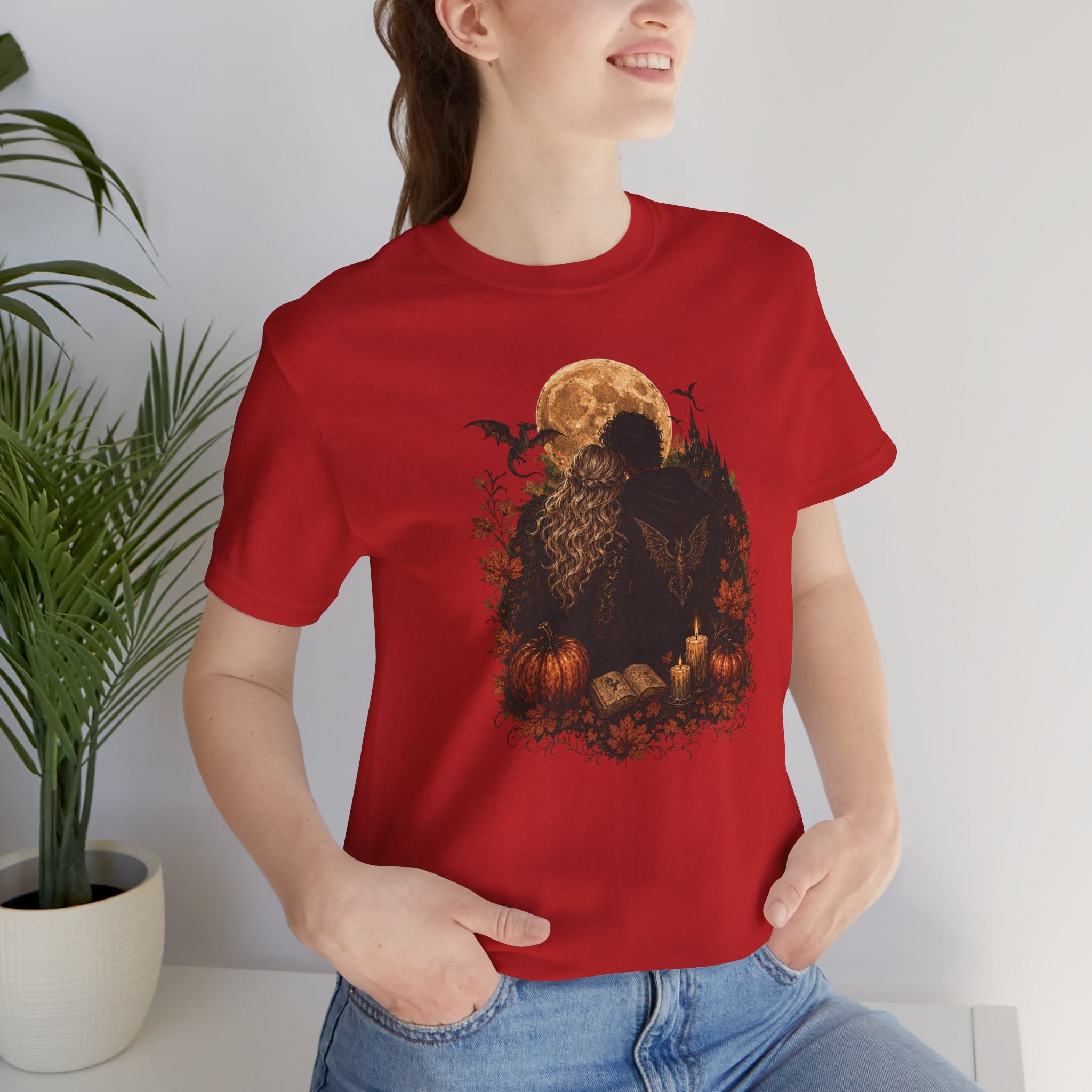 Full Moon & Pumpkins Tee — Autumn Gothic Romantasy Shirt