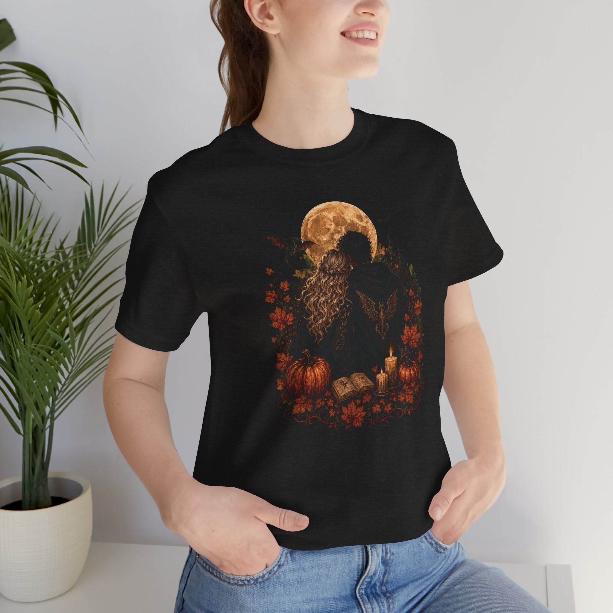 Full Moon & Pumpkins Tee — Autumn Gothic Romantasy Shirt