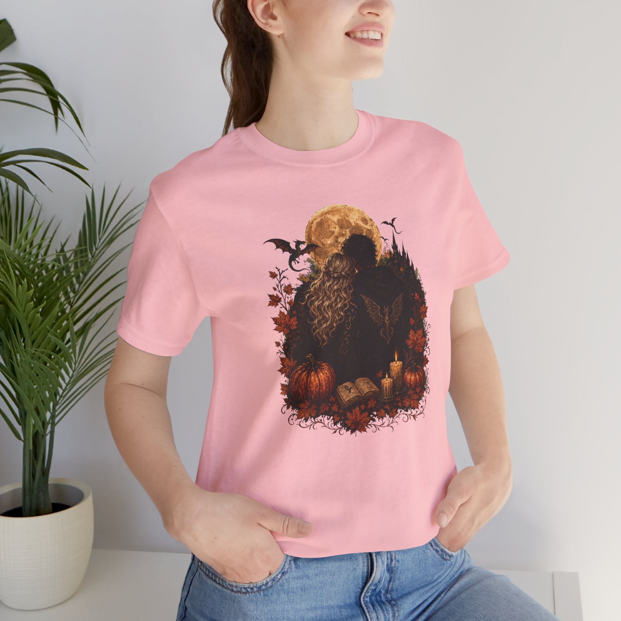 Full Moon & Pumpkins Tee — Autumn Gothic Romantasy Shirt