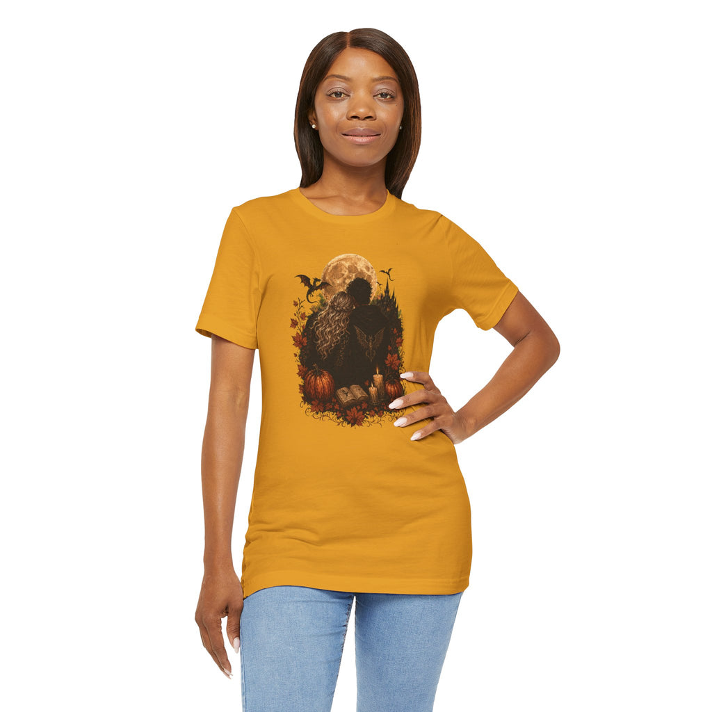 Full Moon & Pumpkins Tee — Autumn Gothic Romantasy Shirt