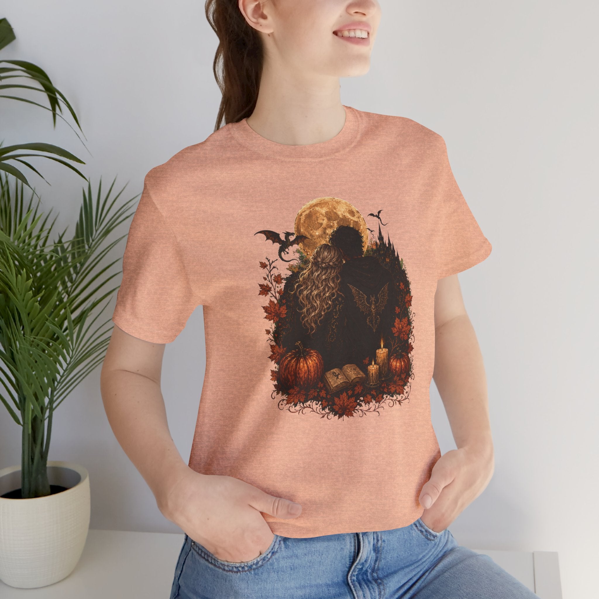 Full Moon & Pumpkins Tee — Autumn Gothic Romantasy Shirt