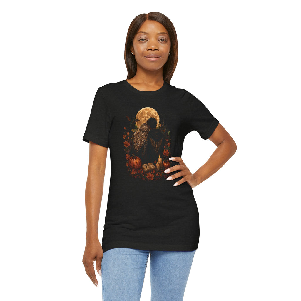 Full Moon & Pumpkins Tee — Autumn Gothic Romantasy Shirt