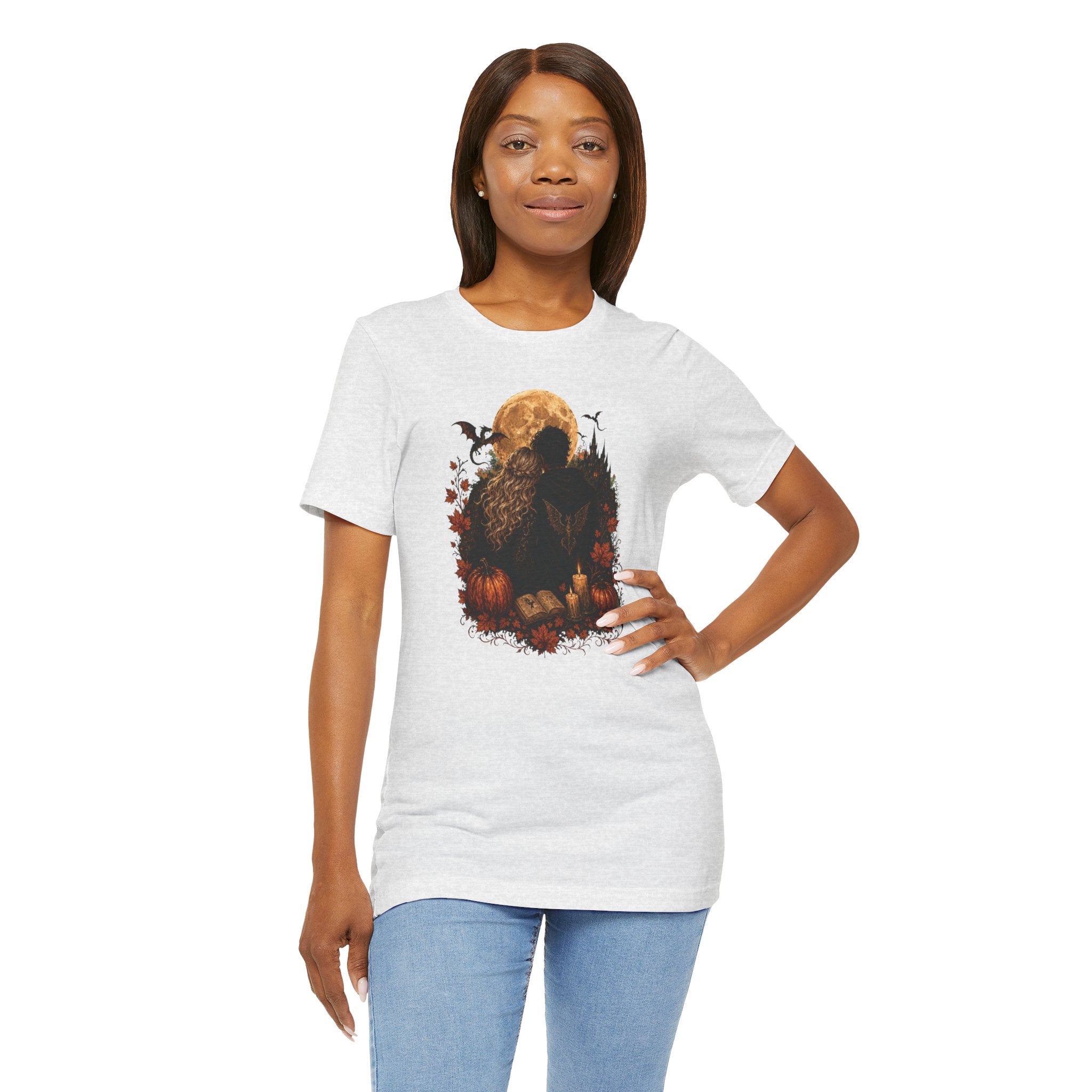 Full Moon & Pumpkins Tee — Autumn Gothic Romantasy Shirt